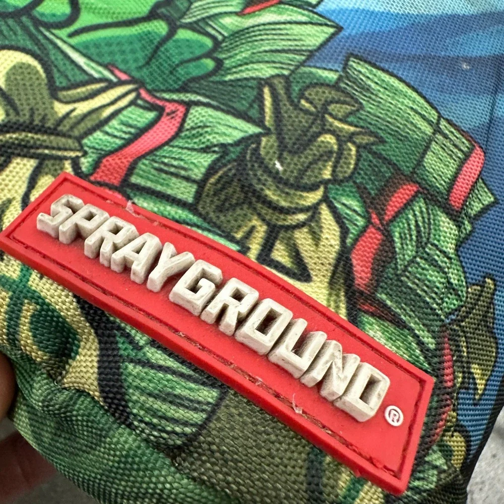 Sprayground Money Bear Limited Edition Comic Book Backpack Green Bear Cash